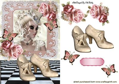 Pretty Vintage Steampunk Lady with Roses