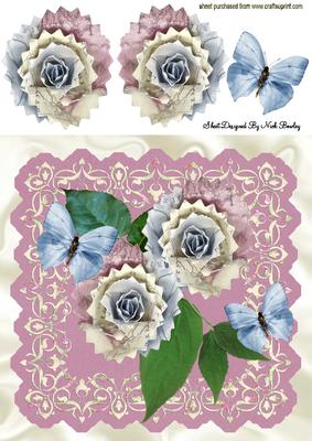 Pretty Poisies with Butterflies 8x8