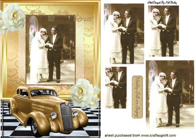 Wedding Bells Are Ringing! with Vintage Car and Roses
