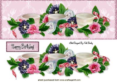 Pretty Flower Arrangement Border Dl