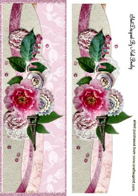 Border of Pretty Flowers and Poisies Tall Dl