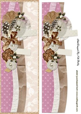Coffee & Creams with Pink Flowers and Posies Tall Dl