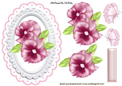 Pretty Pink Pansies, Pink Butterflies
