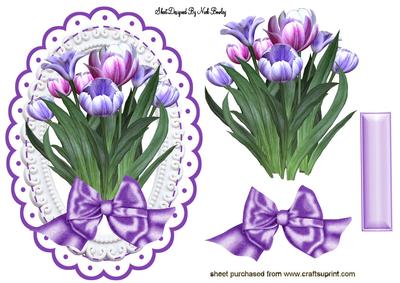 Lavender and Pink Tulips with Bow