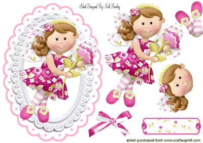 Little Faerie with a Pink Flower