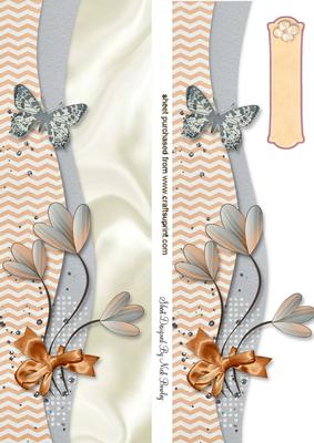 Floral Border with Butterflies Tall Dl