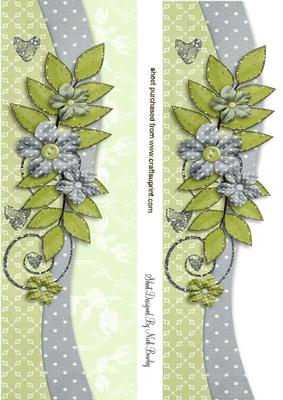 Polka Dot Flowers and Green Leaf, Tall Dl