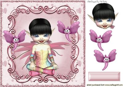 Cute Faerie with Cheeky Butterflie 8x8