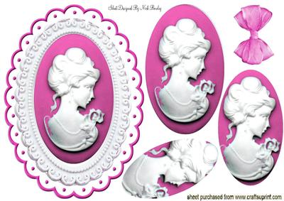 Pretty in Rose Pink, Lady Cameo Oval Pyramids