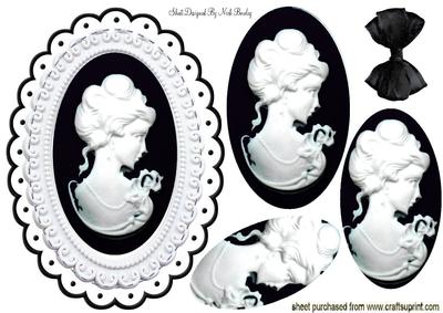 Pretty in Black, Lady Cameo Oval Pyramids