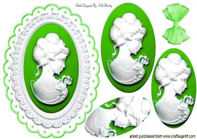 Pretty in Green, Lady Cameo Oval Pyramids