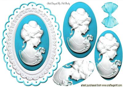 Pretty in Turq, Lady Cameo Oval Pyramids