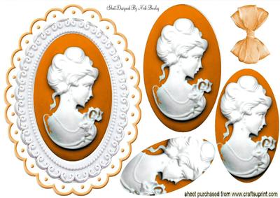 Pretty in Orange, Lady Cameo Oval Pyramids