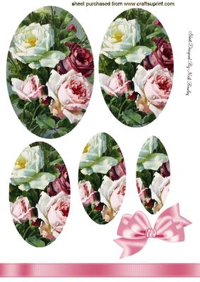 Pink Red Wild Roses Oval Pyramids