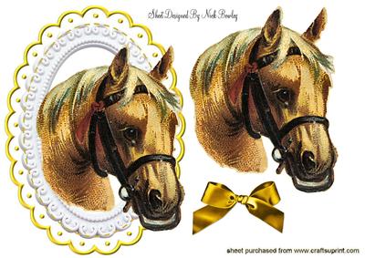 Beautiful Horse with Gold Bow