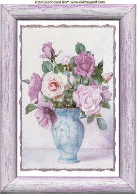 Pretty Roses in a Vase A4