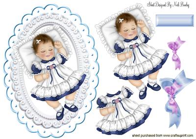 Sleeping Baby Girl on a Pillow