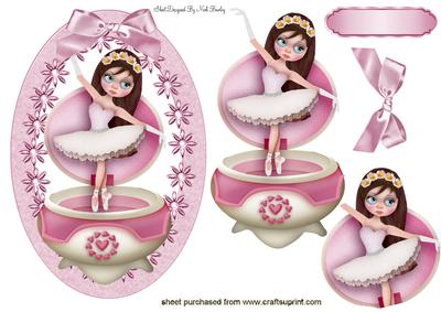 Musical Ballerina in Floral Frame