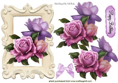 Pink and Lilac Roses with Bow