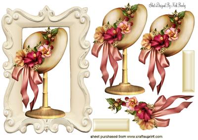 Pretty Floral Bonnet on a Stand