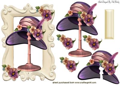 Pretty Mauve Bonnet with Flowers