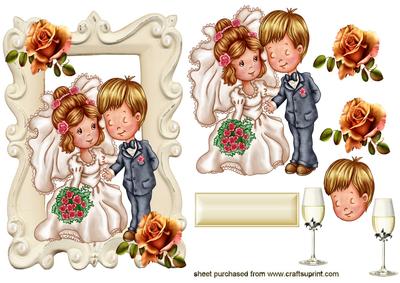 Wedding Day with Gold Roses and Champagne