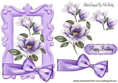 Purple Magnolias with Bow