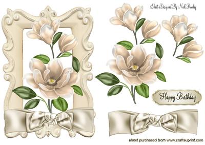 Cream Magnolias with Bow