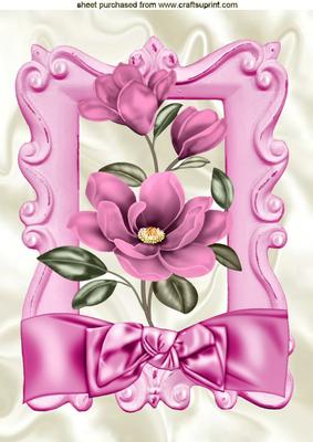 Pink Magnolias with Bow A4