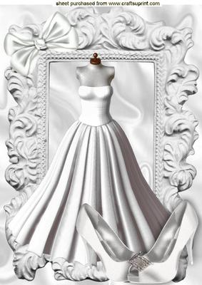 All White and Elegant in Ornate Frame A4