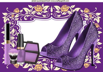 Purple Sparkle Shoes with Makeup A4