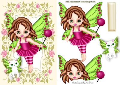 Cute Faerie with Her Faerie Kitten