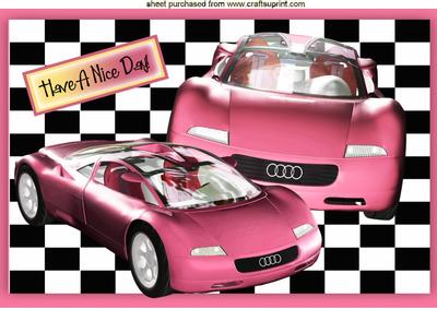 Pink Audi Sports Car, in Frame A4