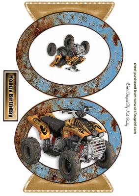 Muddy Quadbike in Gold Quick Card
