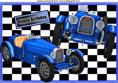 Blue Sports Racing Cars A4