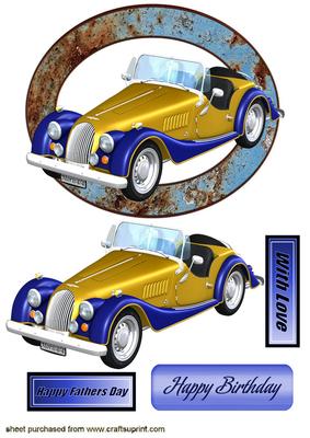 Morris Vintage Car in Grunge Frame