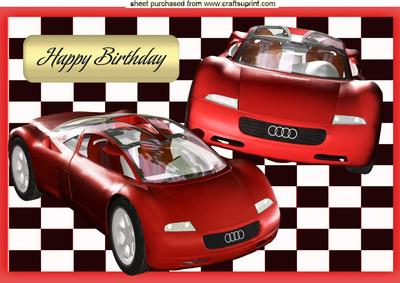 Red Audi Sports Cars in Check Frame A4