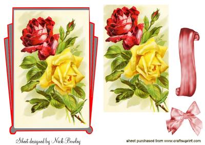 Art Deco Frame with Red Roses