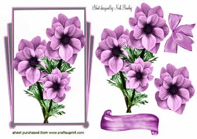 Pretty Pink Flowers in Art Deco Frame