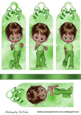 Cute Little Gumdrops in Green with Bows Bookmarks