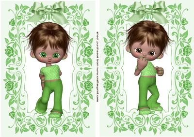 Lovely Little Gumdrops in Green Floral Toppers