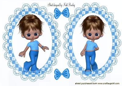Blue Gumdrop with Bows Toppers