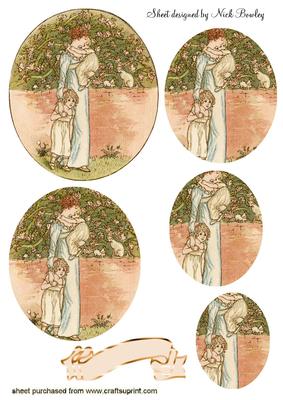 Vintage Mother and Children Oval Pyramids