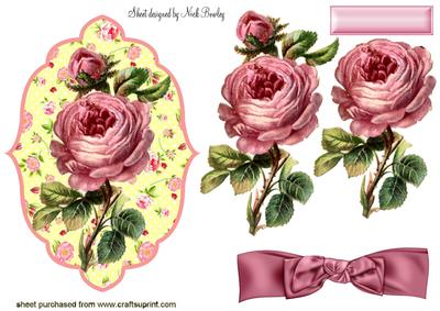 Pretty Pink Roses in Flower Frame