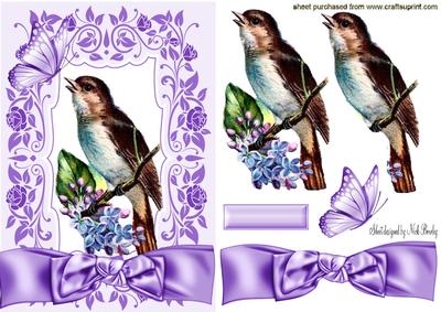 Vintage Bird in Floral Frame