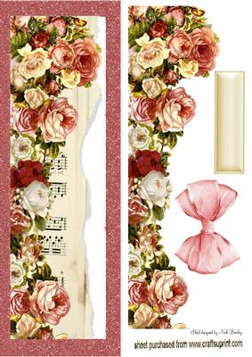 Border of Beautiful Roses on Music Tall Dl