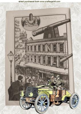 Vintage City with 1901 Vintage Car A4