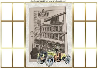 Vintage City with 1901 Vintage Car, Gatefold