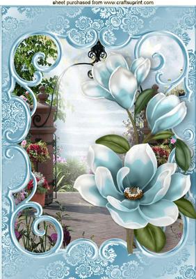 In the Garden with Blue Magnolias A4