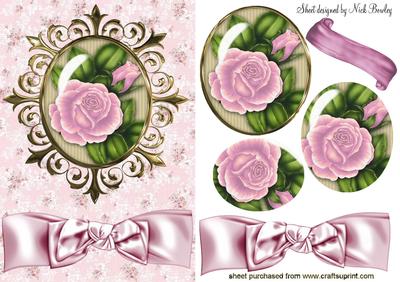 Pretty Pink Roses Oval Pyramids with Bow